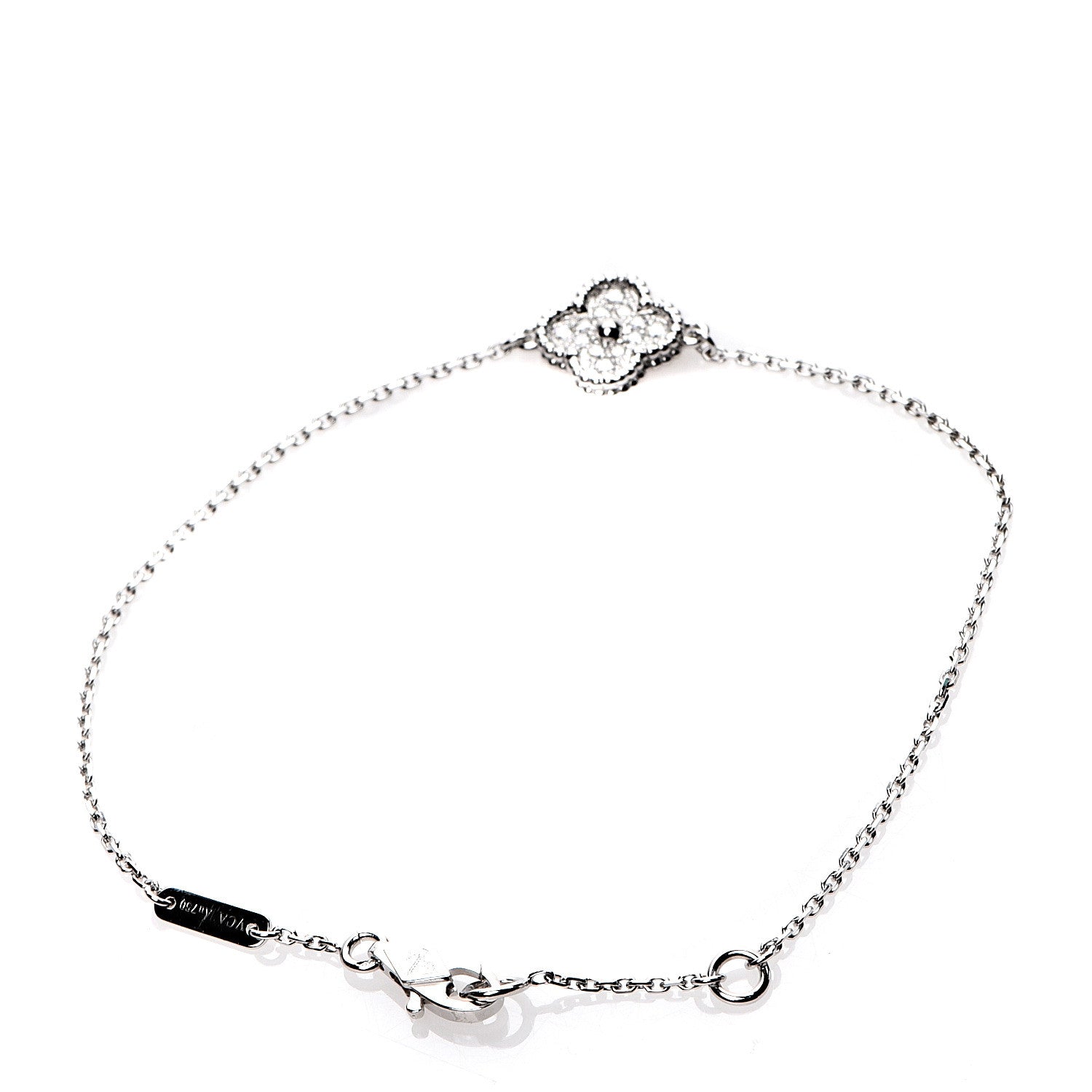 Van Cleef & Arpels 18K White Gold Diamond Sweet Alhambra Bracelet 2 of 6