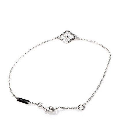 Van Cleef & Arpels 18K White Gold Diamond Sweet Alhambra Bracelet 2 of 6