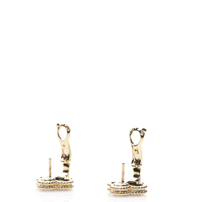 Van Cleef & Arpels 18K Yellow Gold Black Onyx Vintage Alhambra Earrings 3 of 5
