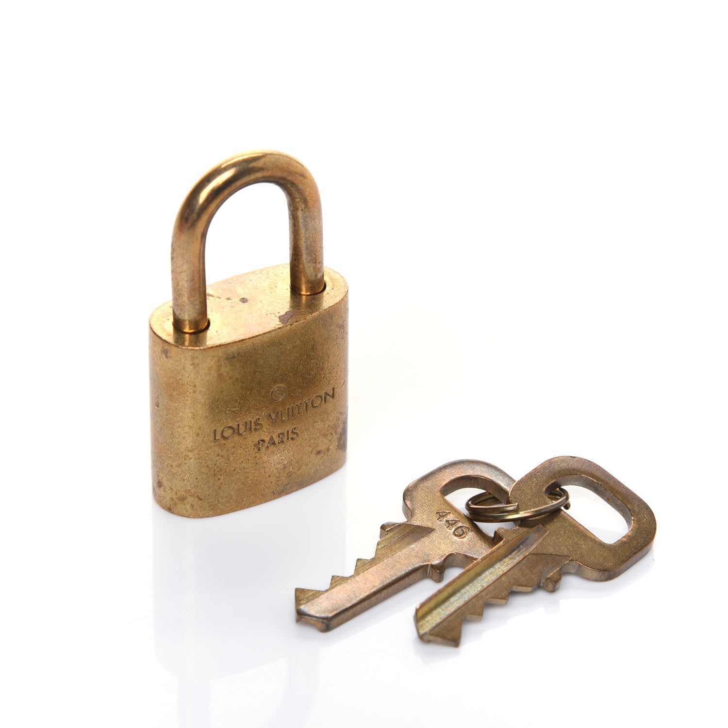 Louis Vuitton Brass Lock and 2 Keys Set #446 4 of 6