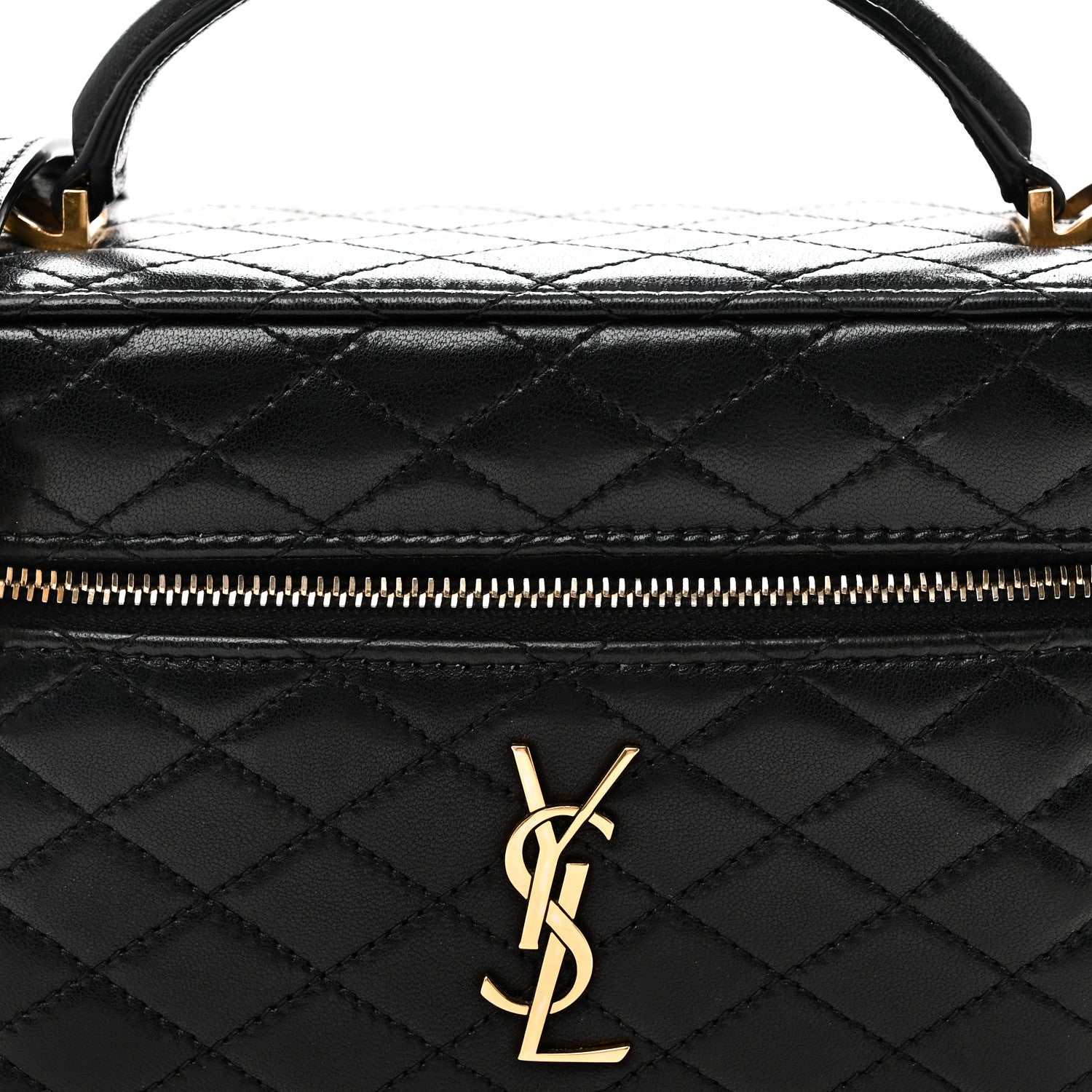 Saint Laurent Lambskin Quilted Mini Gaby Vanity Case Black 8 of 11