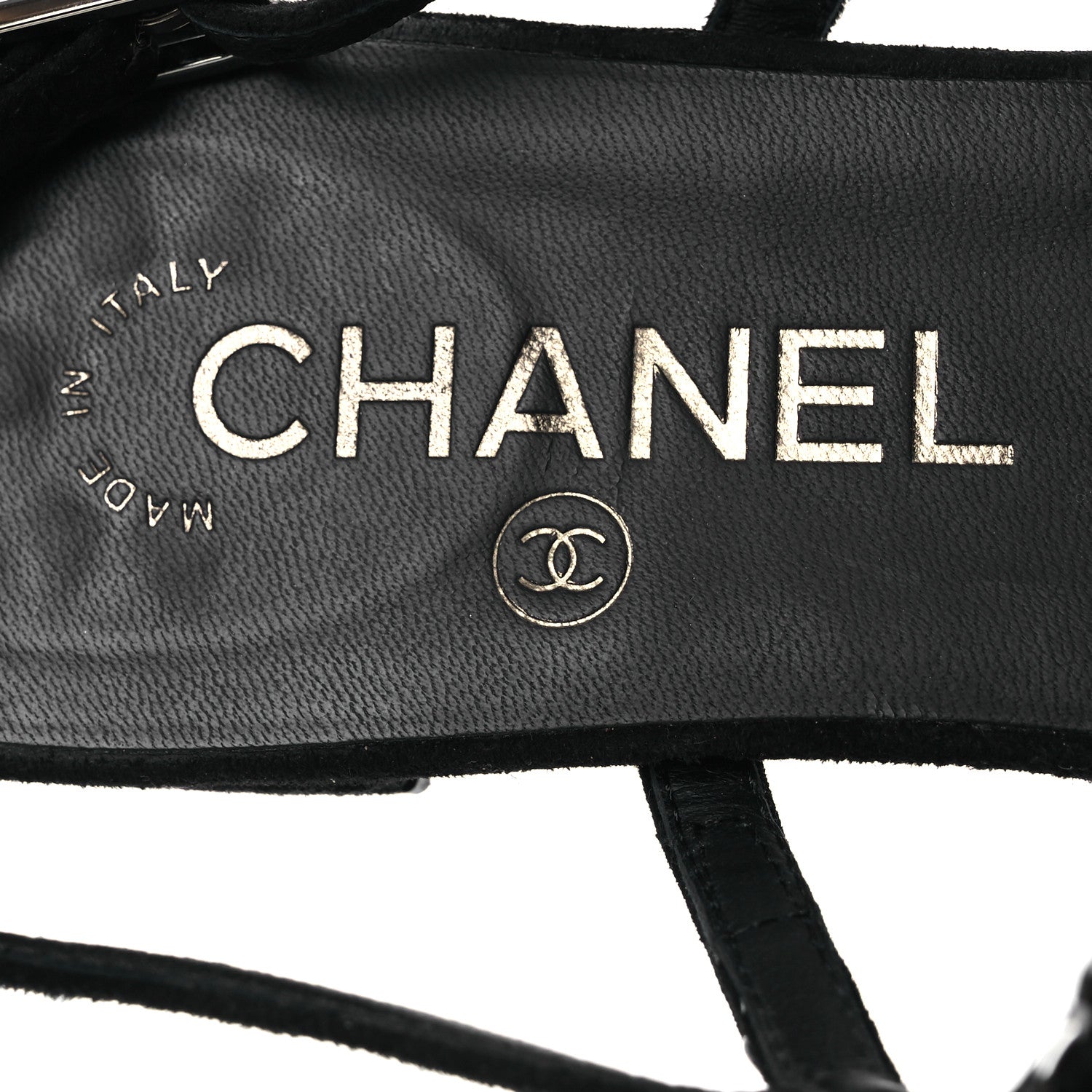 Chanel Suede Chain Flat Sandals 36.5 Black 8 of 11