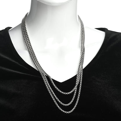 David Yurman Sterling Silver 14K Yellow Gold 3.6mm Medium Box Chain Necklace 72" 2 of 4