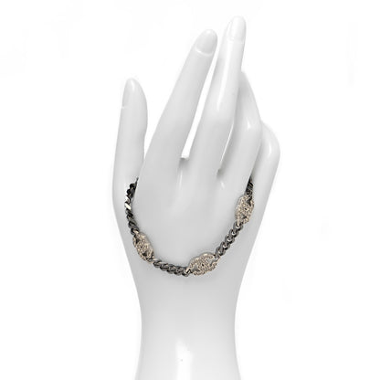 Chanel Ruthenium Crystal CC Bracelet Silver 2 of 5