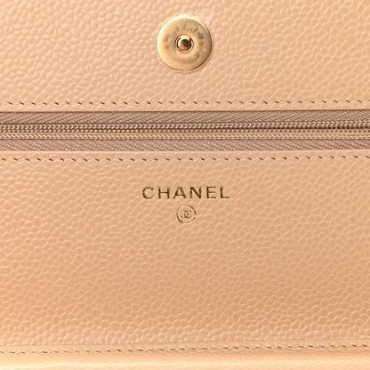 Chanel Caviar Quilted Wallet On Chain WOC Beige 6 of 14