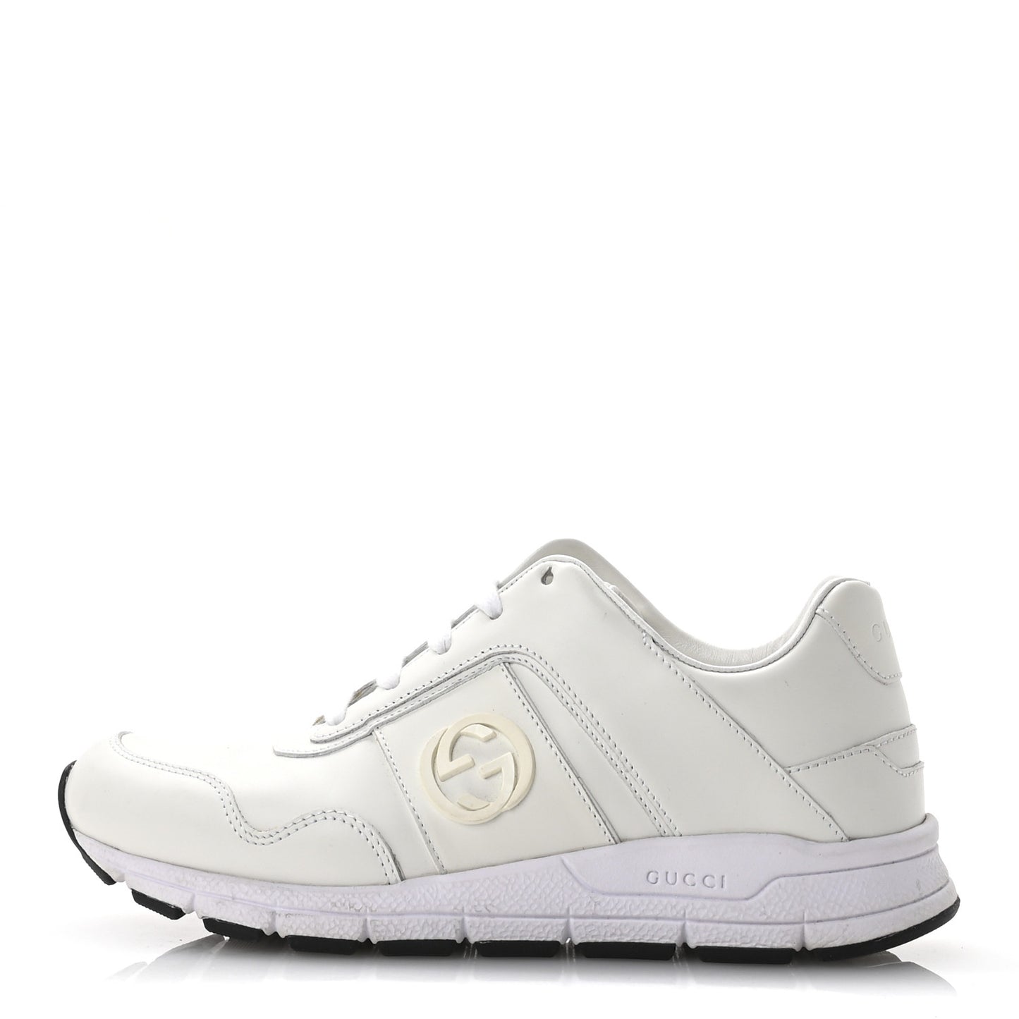 Calfskin Womens Interlocking G Sneakers 35 White