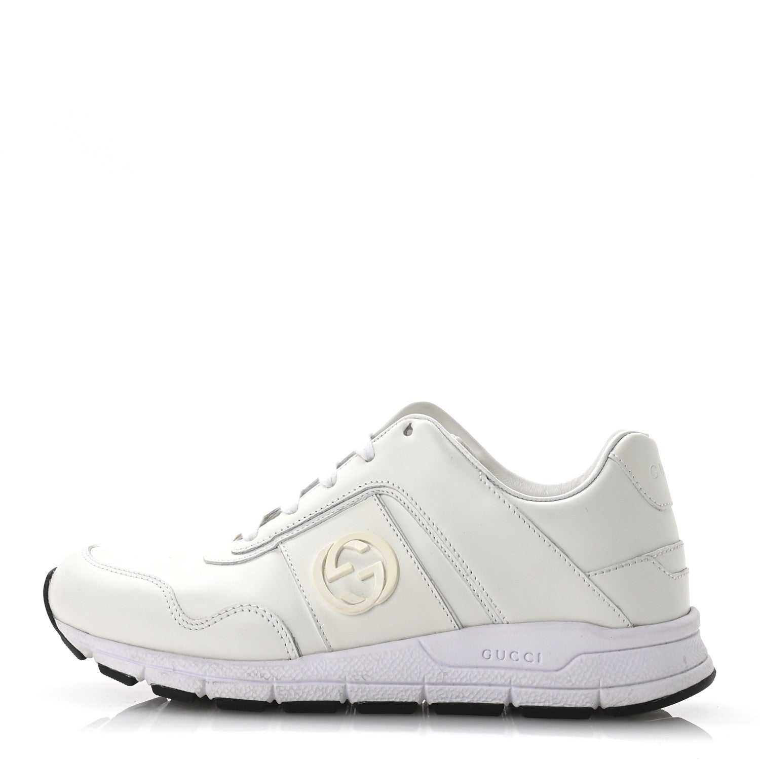Gucci Calfskin Womens Interlocking G Sneakers 35 White 1 of 9