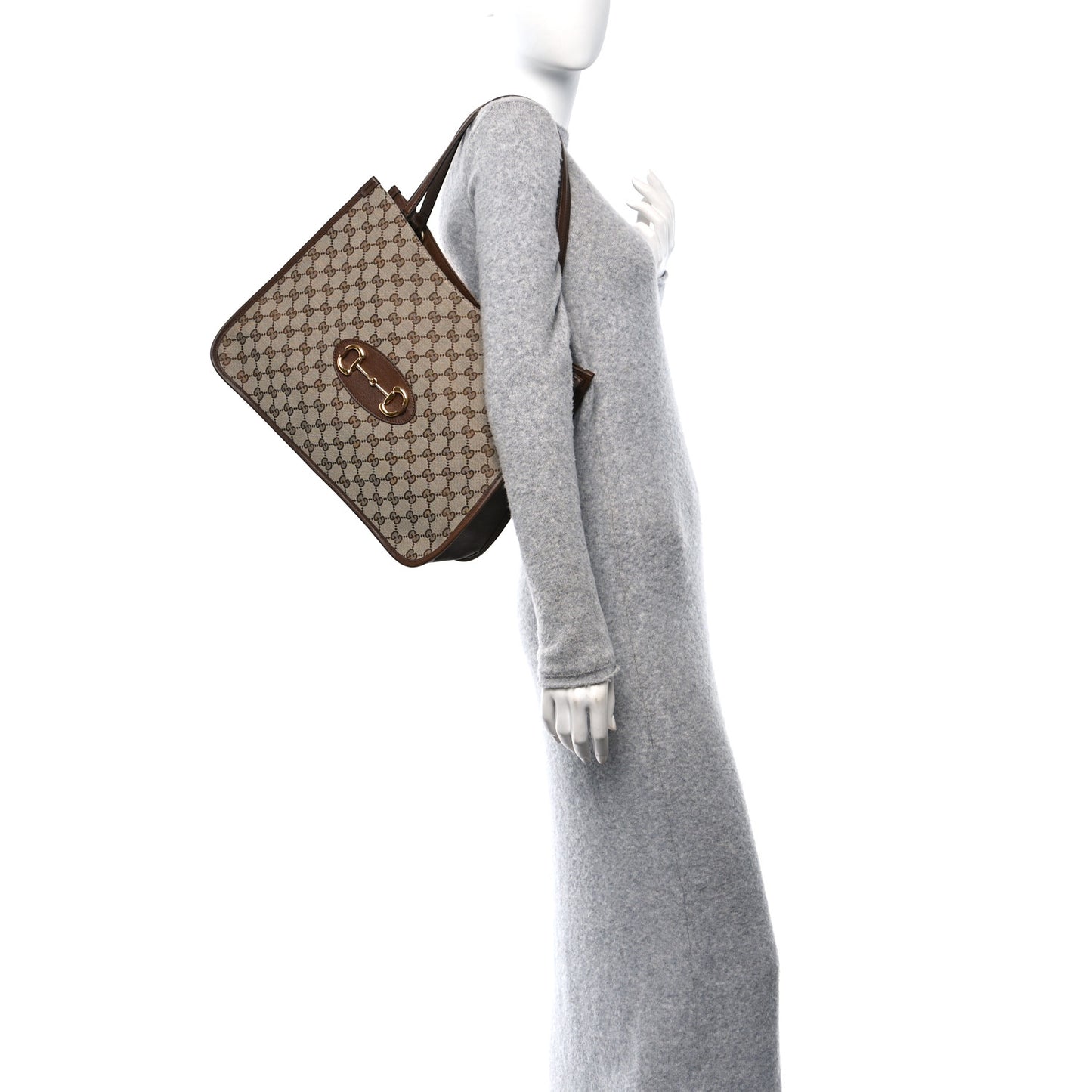 Monogram New Sakai Calfskin Lux Horsebit 1955 Tote Bag Beige Ebony Brown Sugar