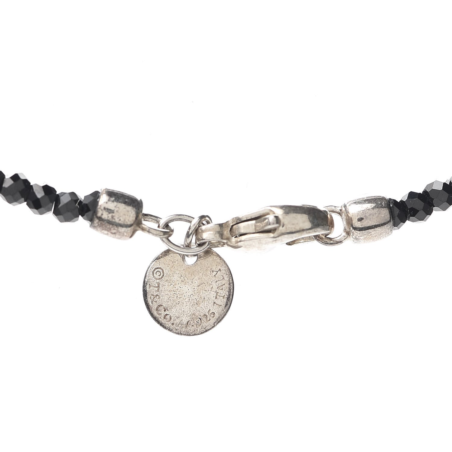 Tiffany Sterling Silver Black Spinel Ziegfeld Bead Necklace 4 of 6