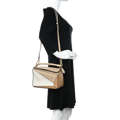 Loewe Calfskin Small Puzzle Bag Dusty Beige Soft White 2 of 10