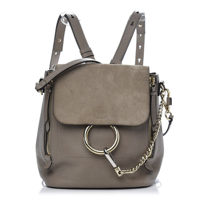 Chloe Suede Calfskin Small Faye Backpack Motty Grey 1 of 14