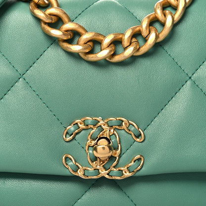Chanel Lambskin Quilted Medium Chanel 19 Flap Green 8 of 11