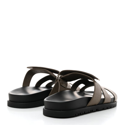 Hermes Epsom Womens Chypre Sandals 36 Etoupe 4 of 9