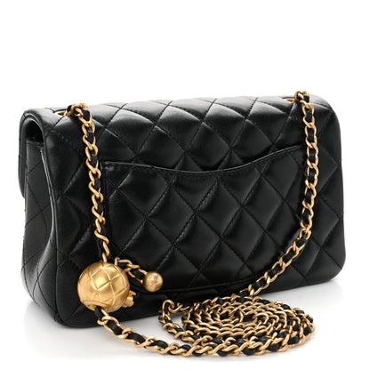 Chanel Lambskin Quilted Mini Rectangular Pearl Crush Flap Black 3 of 11