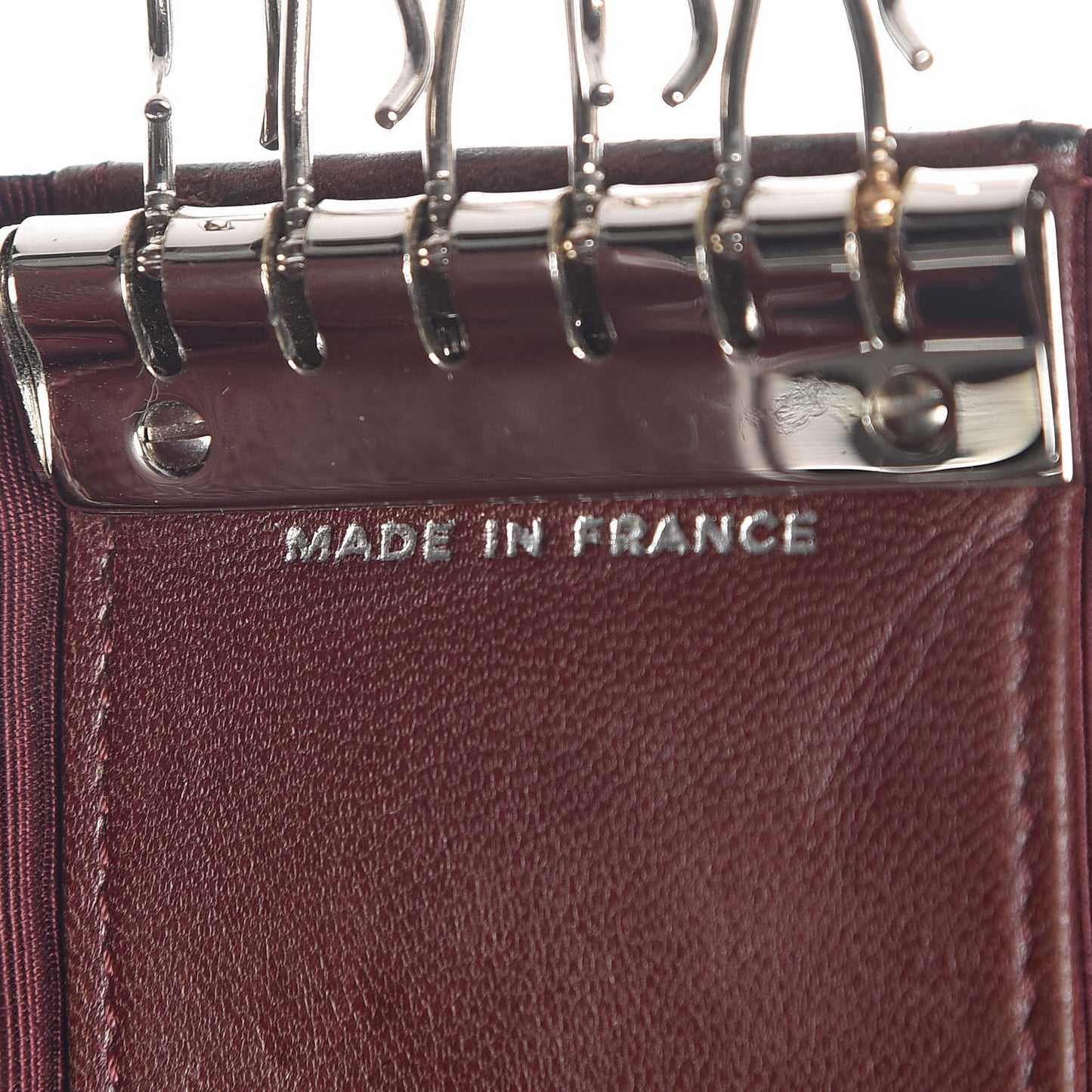 Lambskin Quilted 6 Key Holder Black