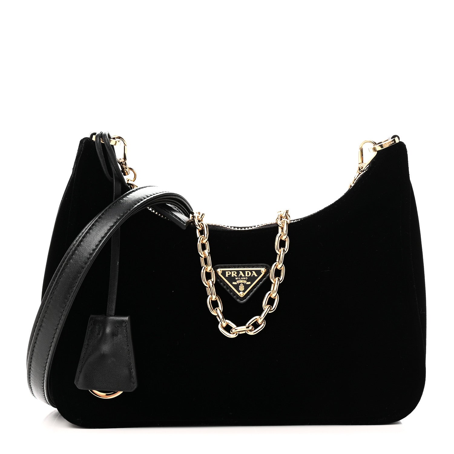 Prada Velvet Nappa Mini Re-Edition Shoulder Bag Black 1 of 9