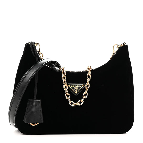 Prada Velvet Nappa Mini Re-Edition Shoulder Bag Black 1906695