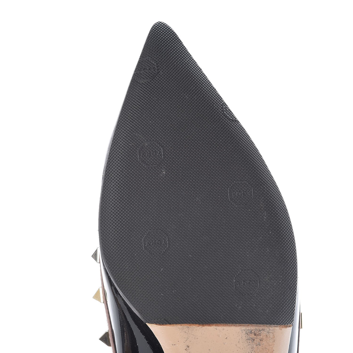 Valentino Garavani Patent Rockstud Ballerina Flats 40 Black Poudre 10 of 19