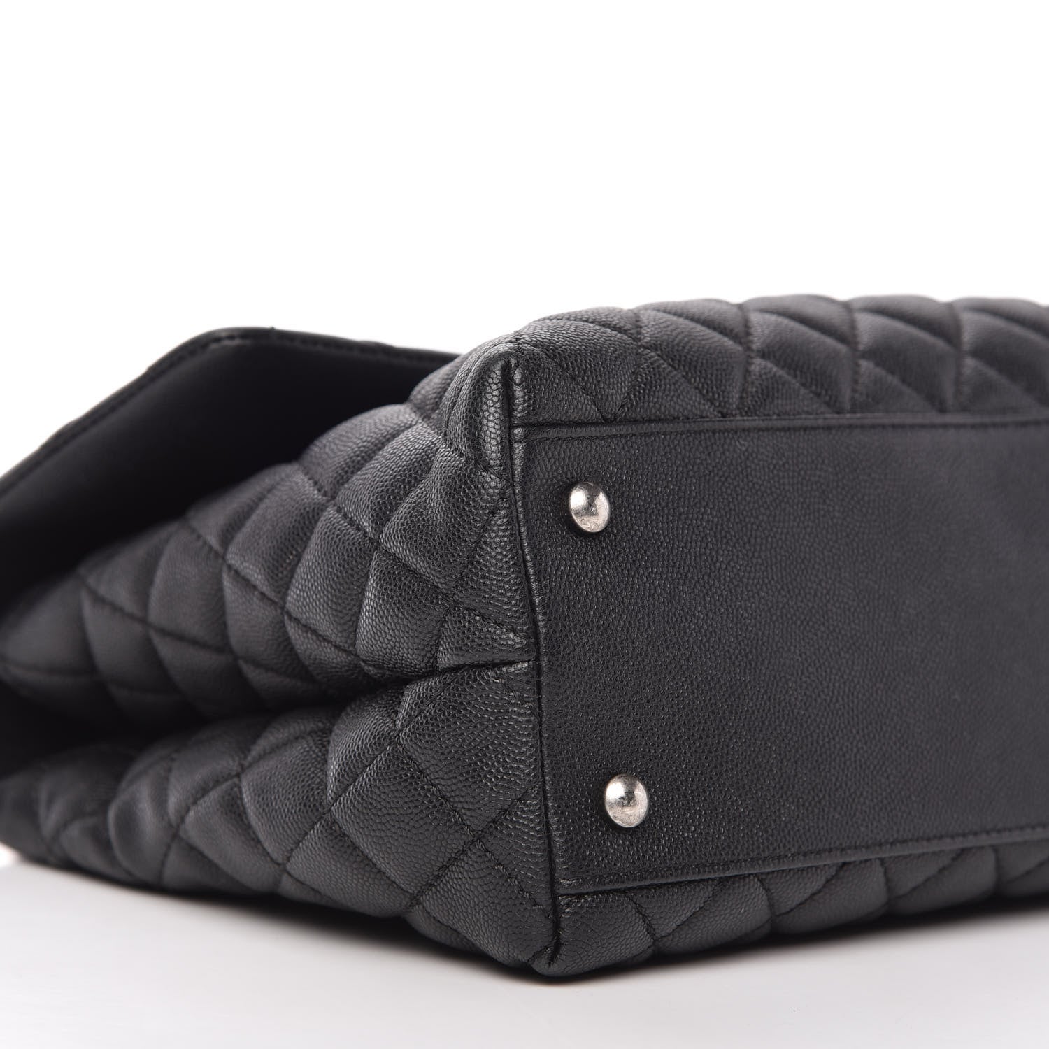 Chanel Caviar Lizard Quilted Medium Coco Handle Flap Black 6 of 10