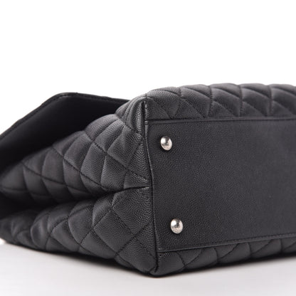 Chanel Caviar Lizard Quilted Medium Coco Handle Flap Black 6 of 10