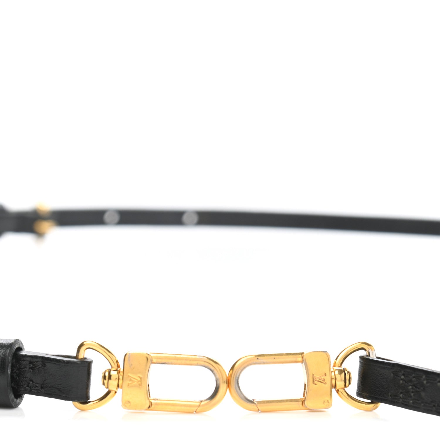 Louis Vuitton Calfskin 10mm Adjustable Shoulder Strap Black 4 of 5