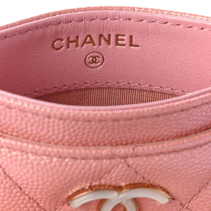 Chanel Iridescent Caviar Quilted Card Holder Rose Pink 6 of 8
