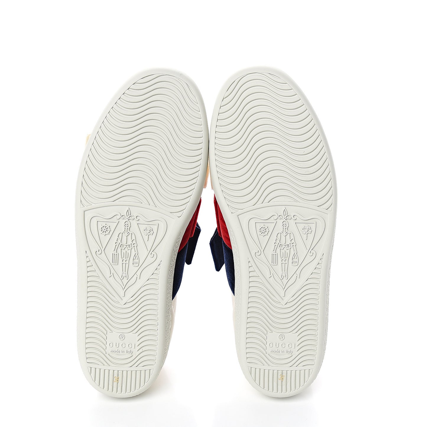 Calfskin Velvet Womens Bow Ace Sneakers 36 White