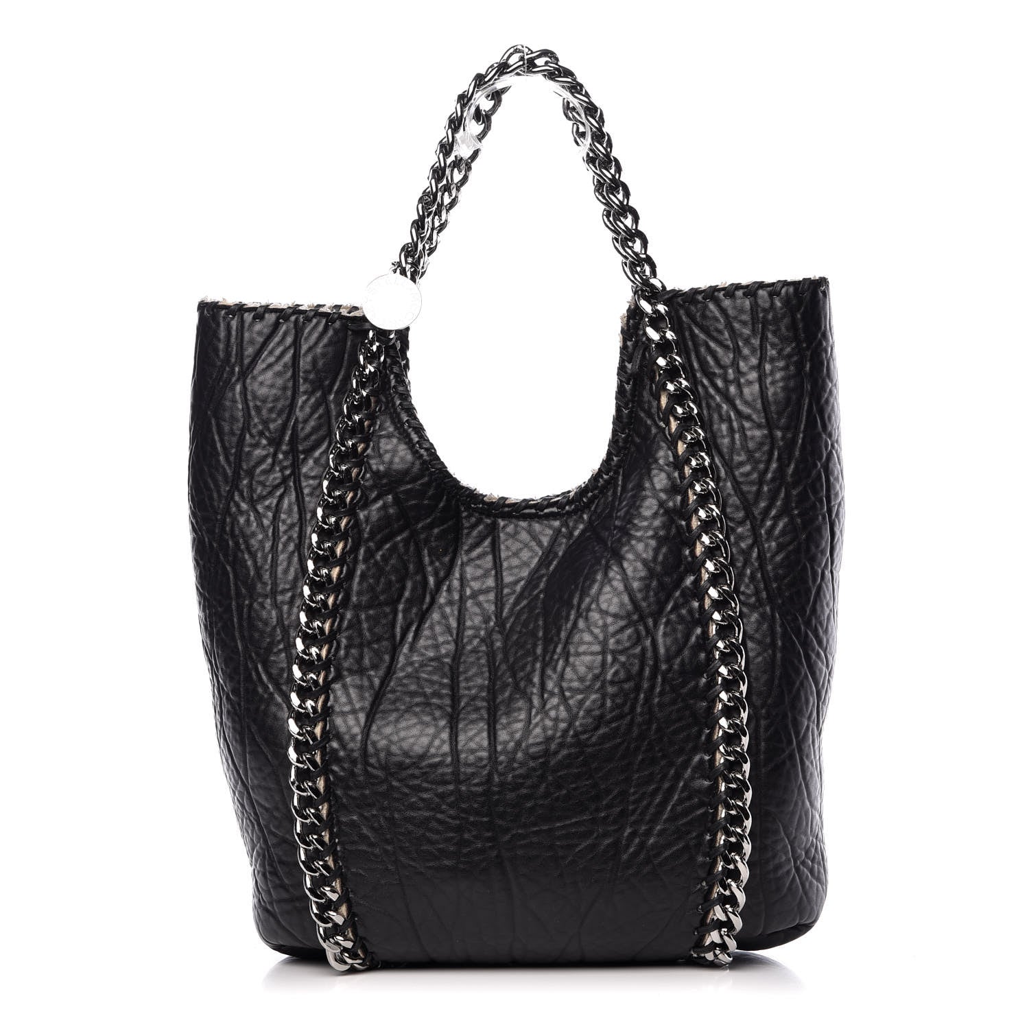 Stella McCartney Shaggy Deer Shearling Chain Falabella Tote Black 1 of 17