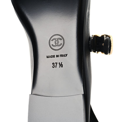 Chanel Lambskin Mary Jane Flats 37.5 Black 8 of 10