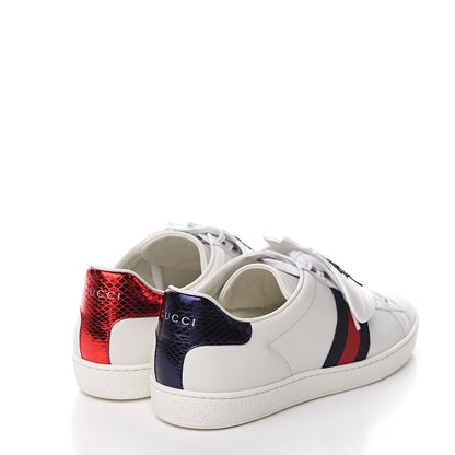 Gucci Calfskin Ayers Crystal Web Womens New Ace Pineapple Sneakers 40 White 4 of 10