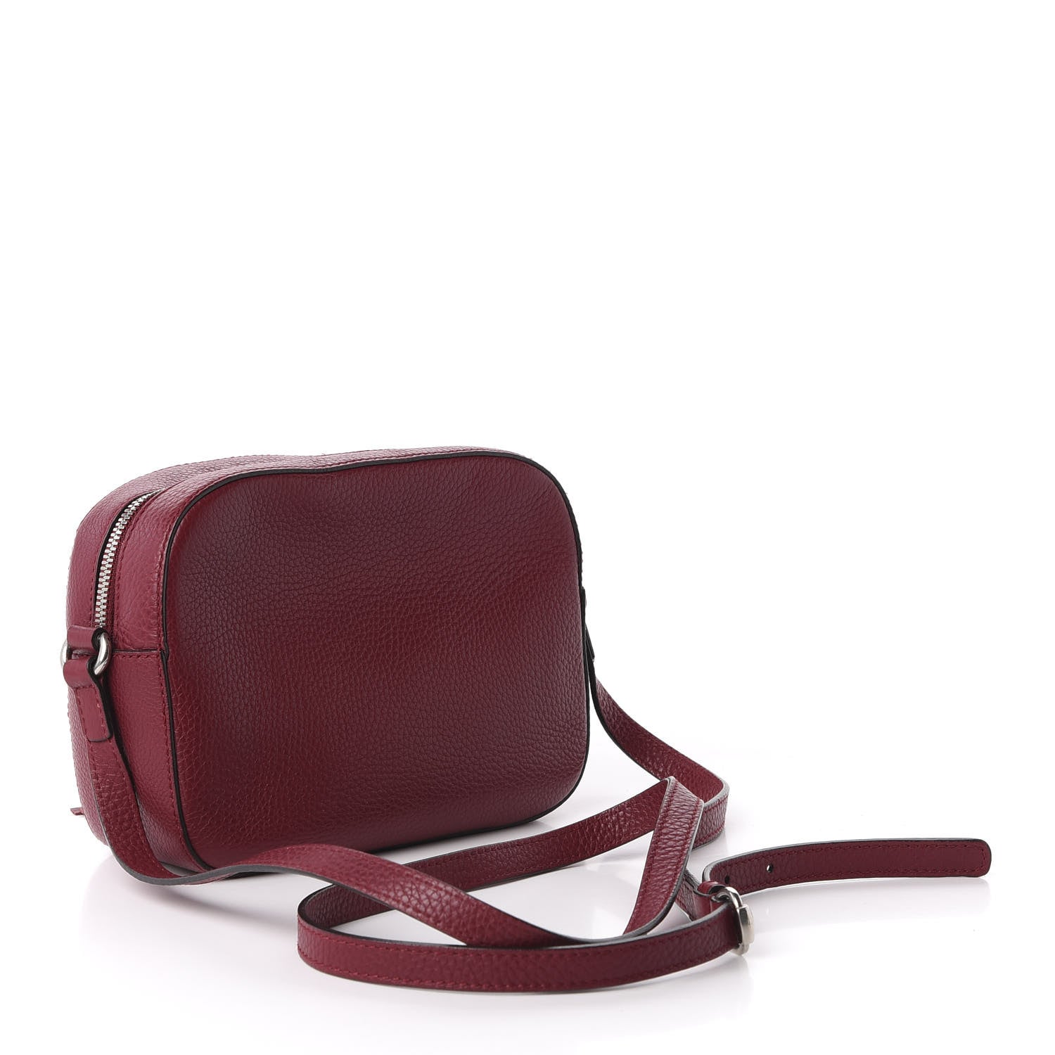 Gucci Pebbled Calfskin Studded Small Soho Disco Bag Soft Burgundy 3 of 12