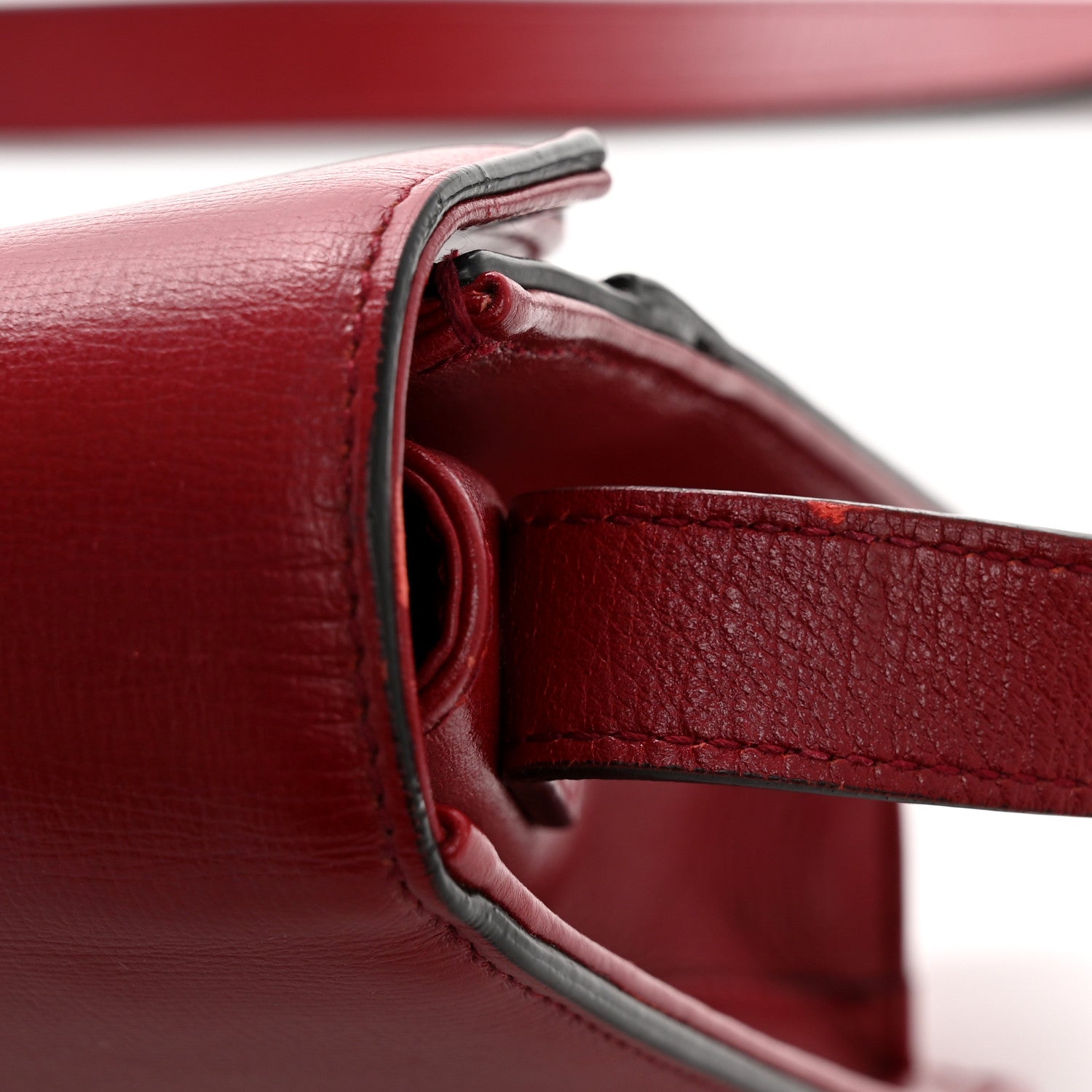 Gucci Textured Calfskin Small Torchon GG Ring Shoulder Bag New Cherry Red 13 of 14