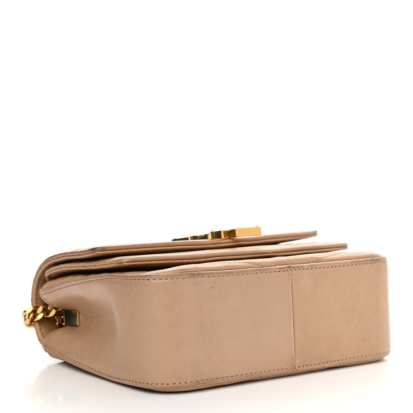 Lambskin Matelasse Chevron Monogram Small Sulpice Bag Sable Beige