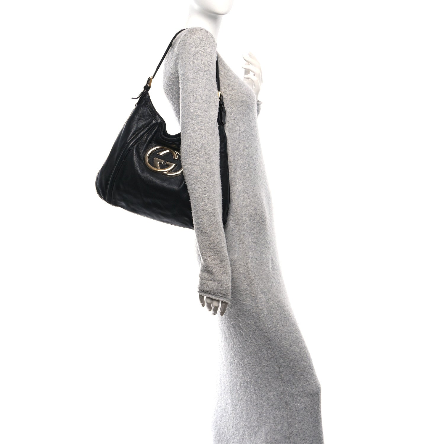 Gucci Calfskin Medium Britt Hobo Black 2 of 10