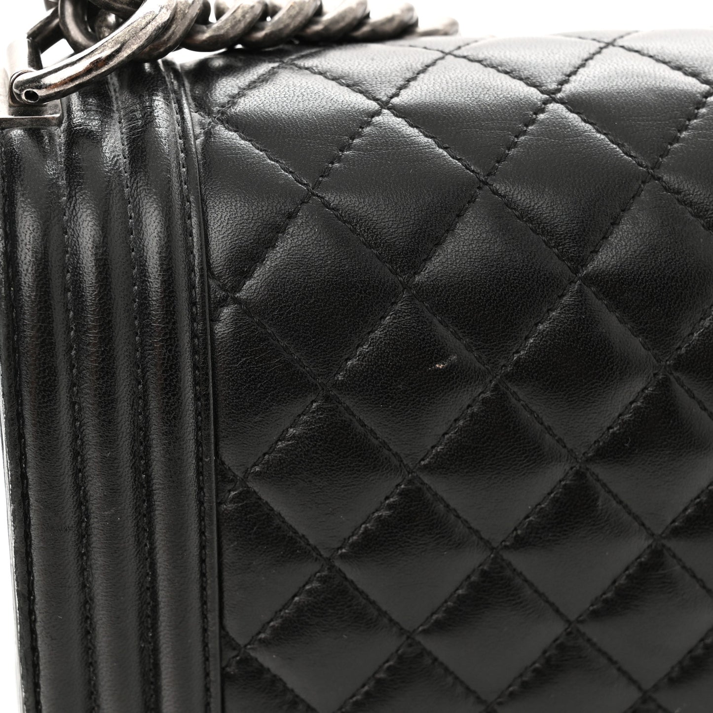 Lambskin Quilted New Medium Boy Flap Black