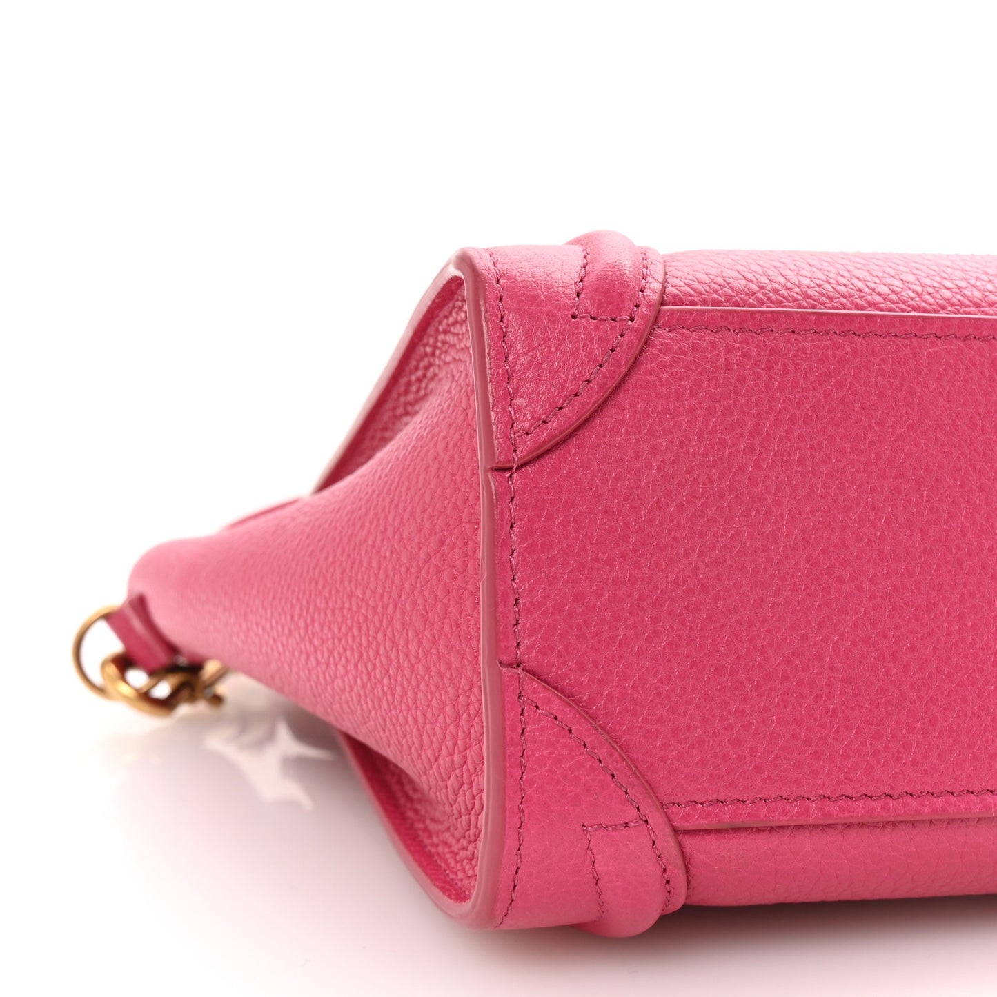 Drummed Calfskin Nano Luggage Fuchsia