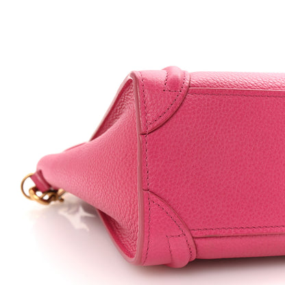 Celine Drummed Calfskin Nano Luggage Fuchsia 9 of 10
