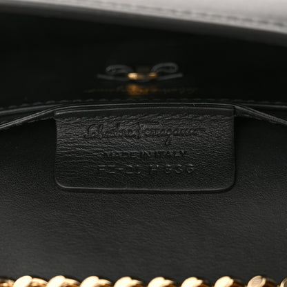 Salvatore Ferragamo Calfskin Chain Mini Vara Bow Crossbody Bag Black 6 of 12