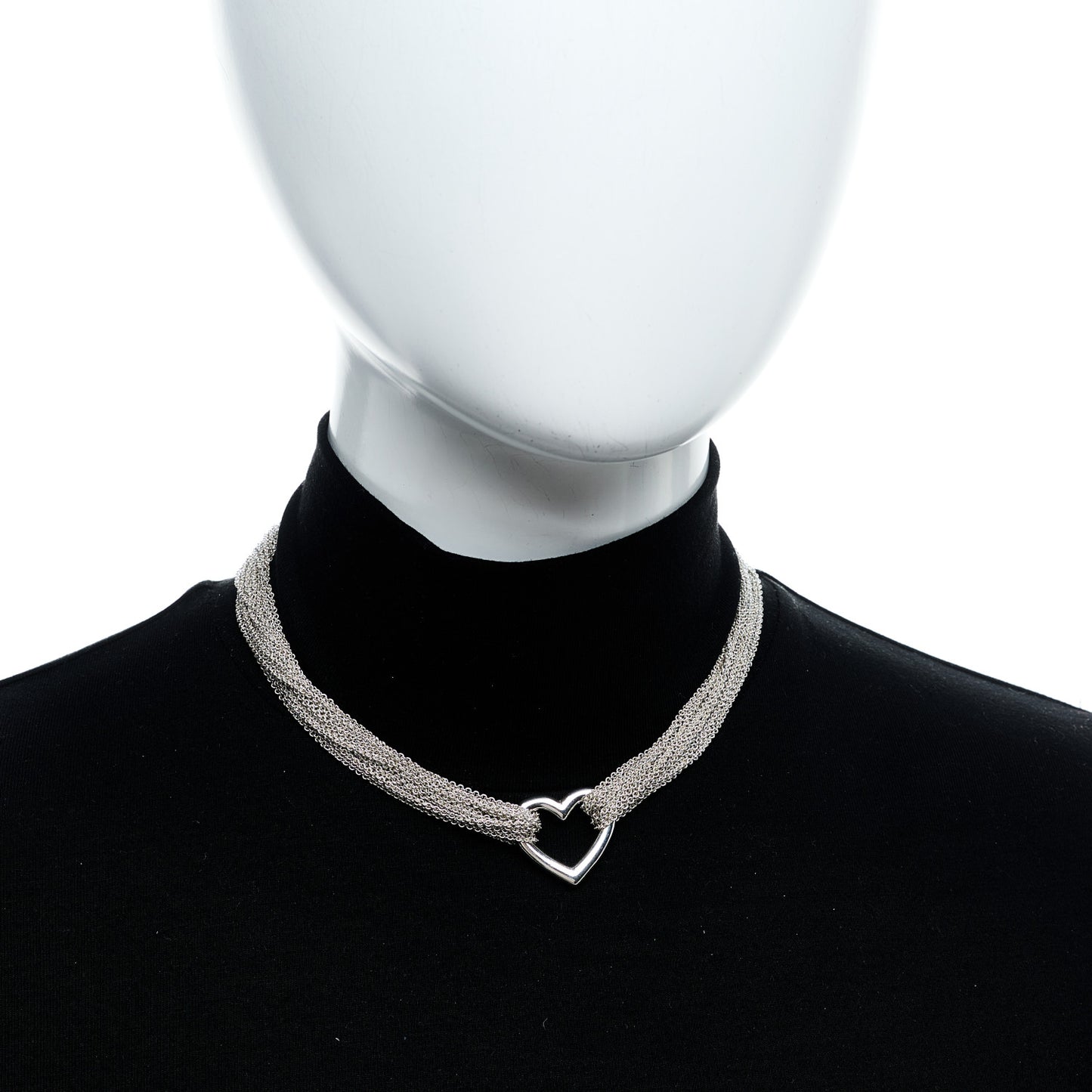 Sterling Silver Heart Multi Chain Toggle Necklace