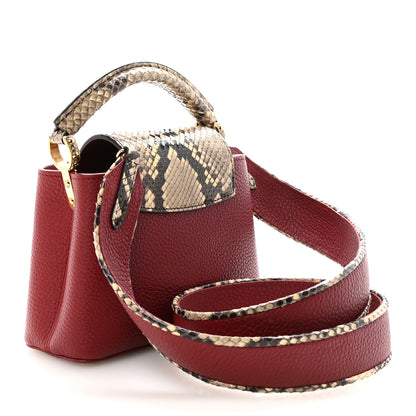 Louis Vuitton Taurillon Snakeskin Mini Capucines Burgundy 3 of 9