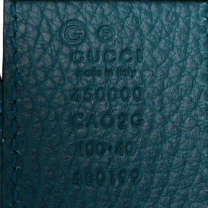 Gucci Dollar Calfskin 1973 Reversible Belt 100 40 Black Mineral Blue 5 of 10