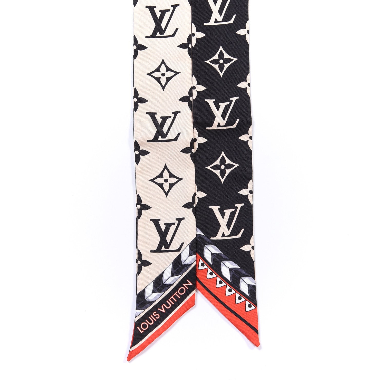 Louis Vuitton Silk Monogram LV Crafty Bi Color BB Bandeau Black Cream 2 of 3