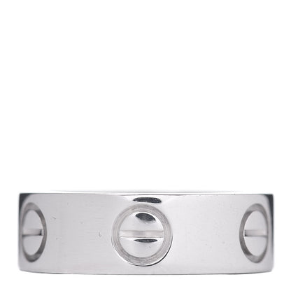 Cartier 18K White Gold 5.5mm LOVE Ring 46 3.75 1 of 4