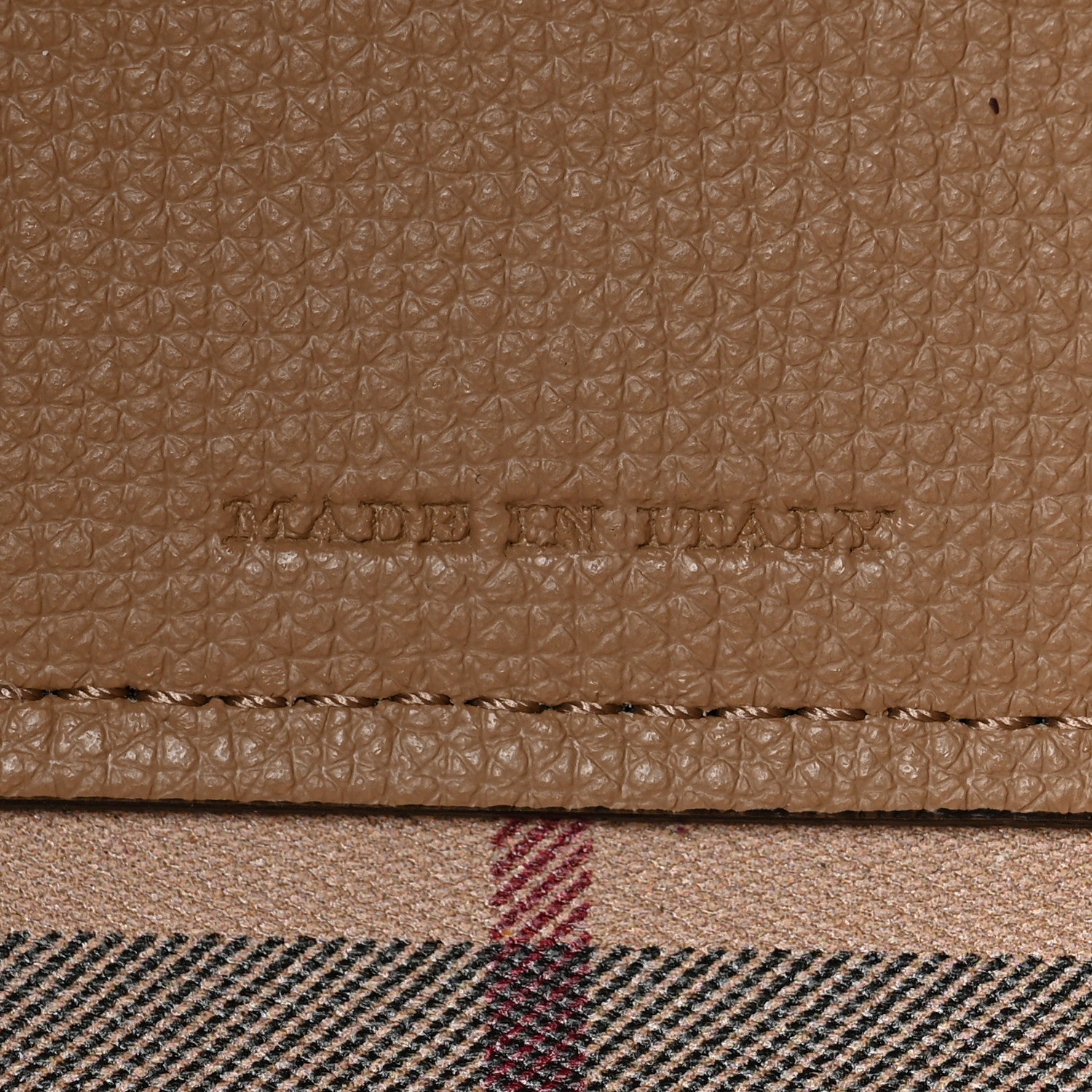 Burberry Grainy Calfskin Haymarket Check Small Reversible Tote Mid Camel 10 of 16