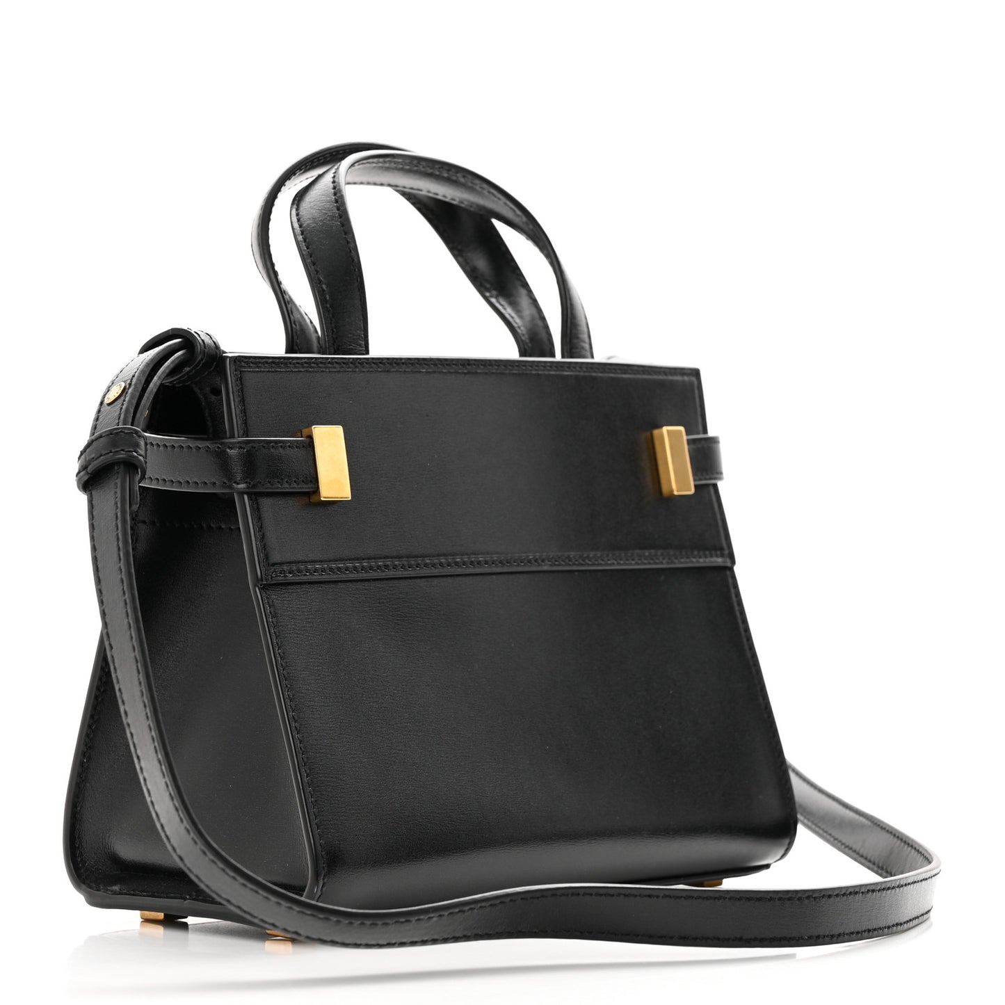 Smooth Calfskin Manhattan Nano Shopper Tote Black
