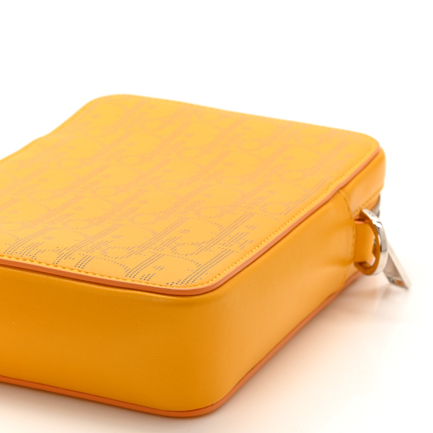 Christian Dior Calfskin Oblique Galaxy Perforated World Tour Messenger Pouch Yellow 10 of 10