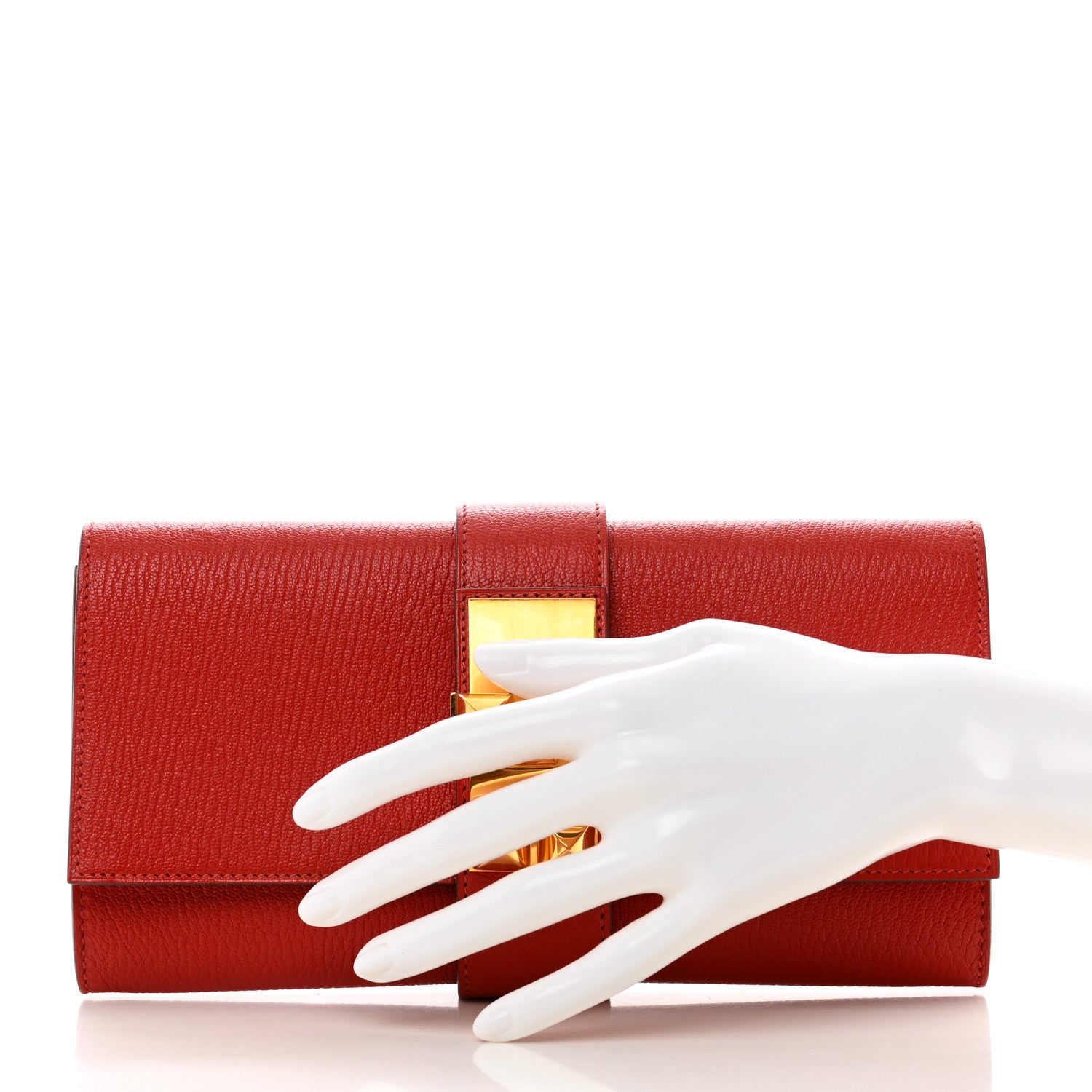 Hermes Chevre Mysore Medor 23 Clutch Rouge Tomate 2 of 9