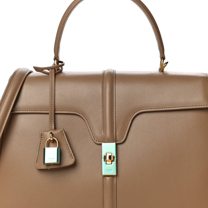 Celine Satinated Calfskin Medium 16 Top Handle Bag Beige 9 of 9