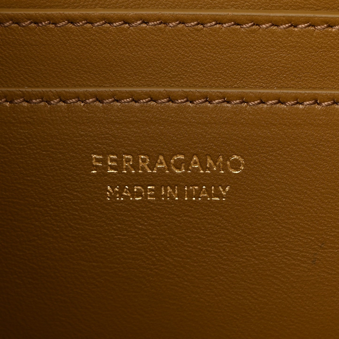 Hammered Calfskin Mini Hug Bag Burnt Ocra