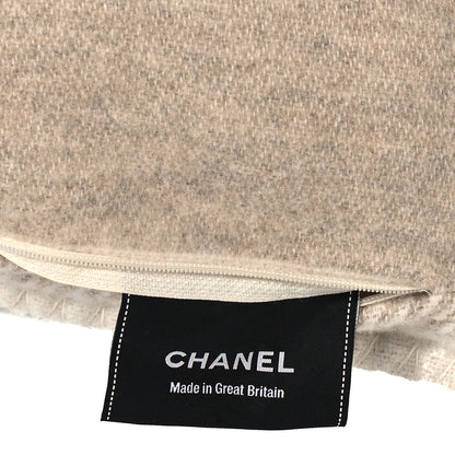 Chanel Merino Wool Cashmere CC Pillow Beige Off White 3 of 4